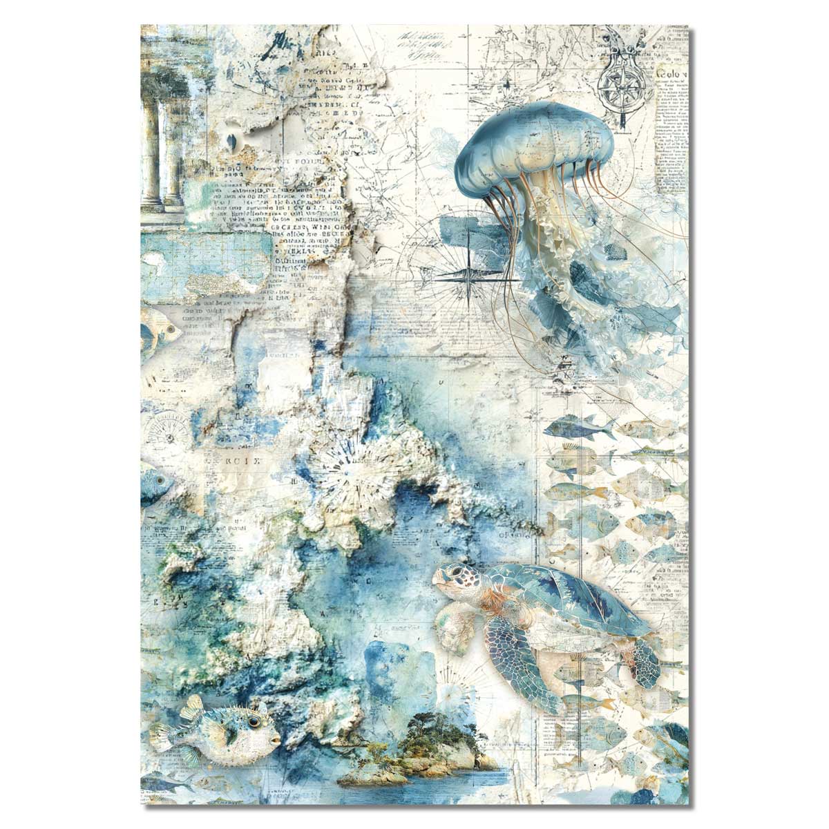 Ciao Bella Lu Mania A4 Mixed Media Rice Paper Set - Edge Of The Ocean [MF008] - Image 3