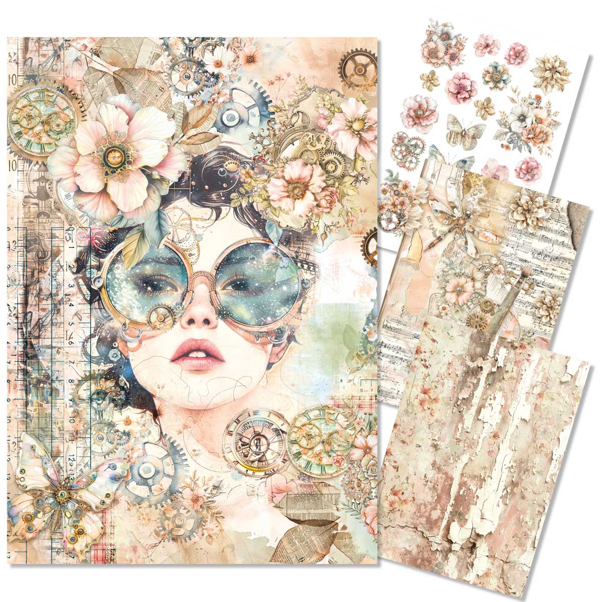 Ciao Bella Lu Mania A4 Mixed Media Rice Paper Set - Lost In Time [MF007]