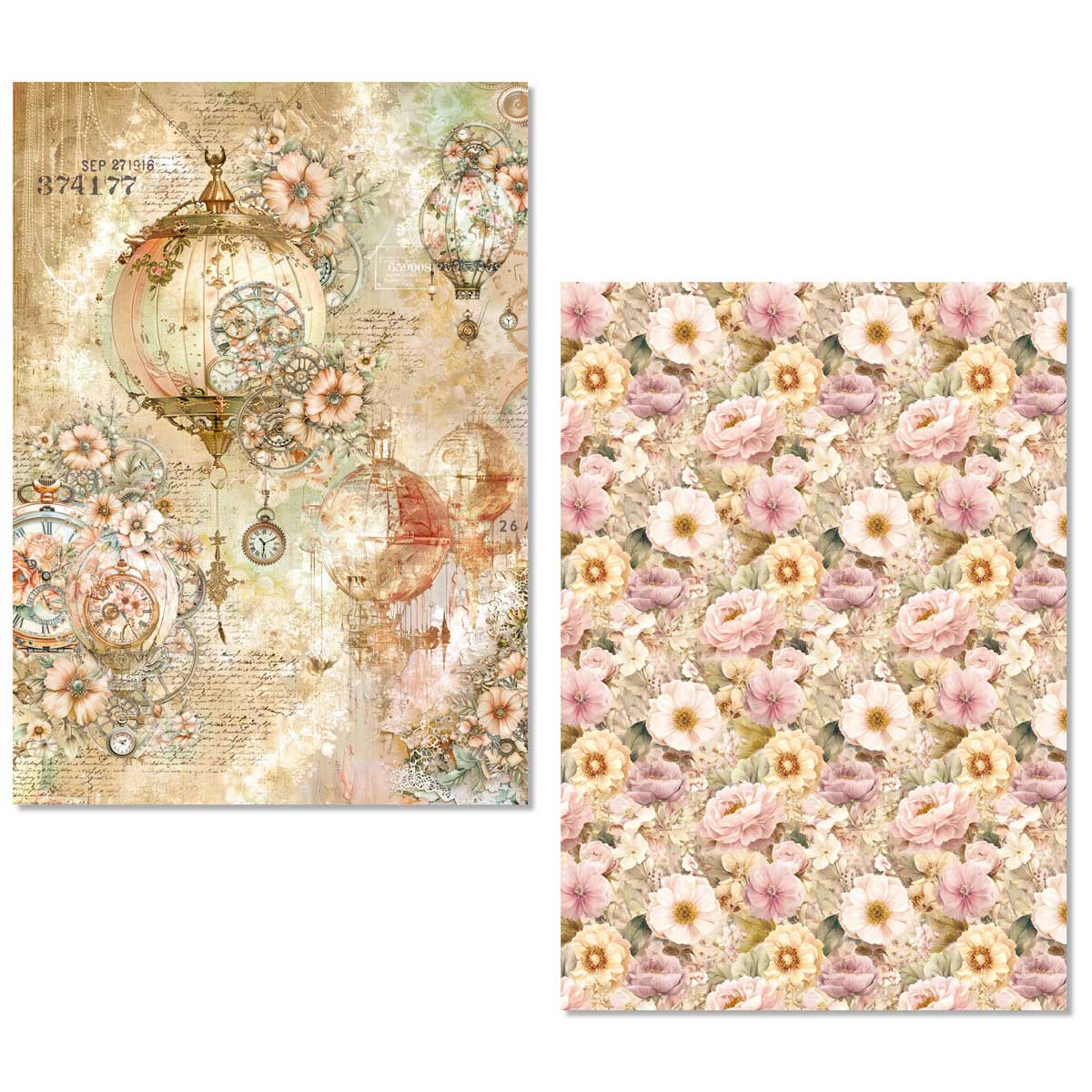 Ciao Bella Lu Mania A5 Mixed Media Rice Paper Set - Lost In Time [MFS007] - Image 2