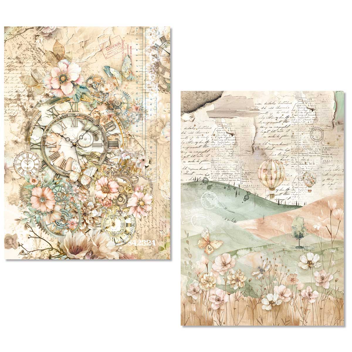 Ciao Bella Lu Mania A5 Mixed Media Rice Paper Set - Lost In Time [MFS007] - Image 4