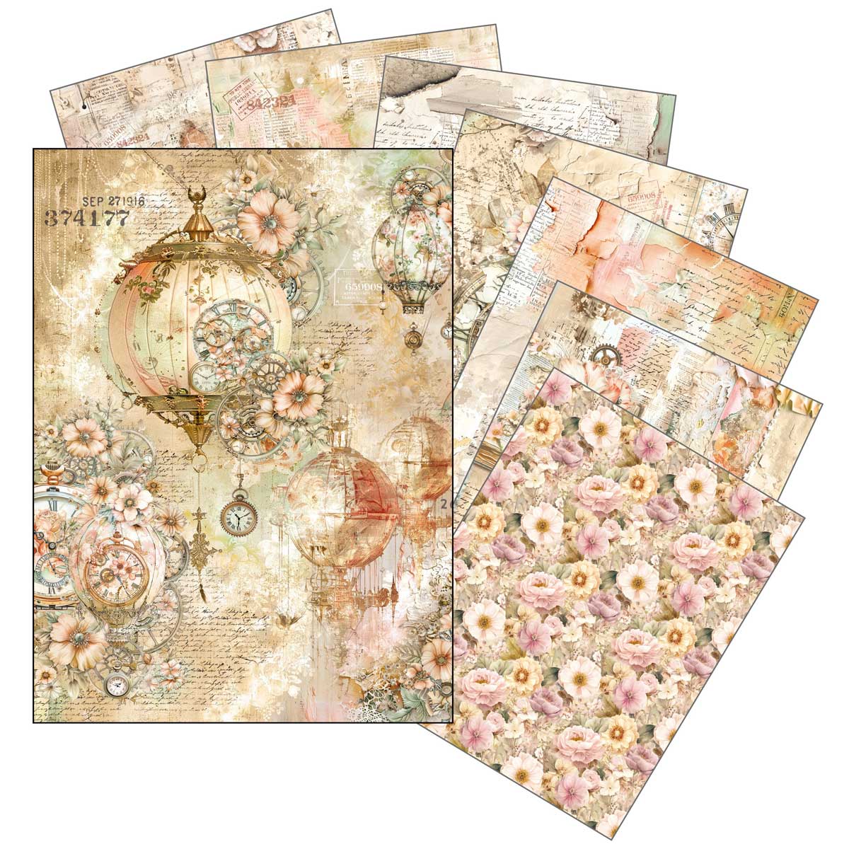 Ciao Bella Lu Mania A5 Mixed Media Rice Paper Set - Lost In Time [MFS007]