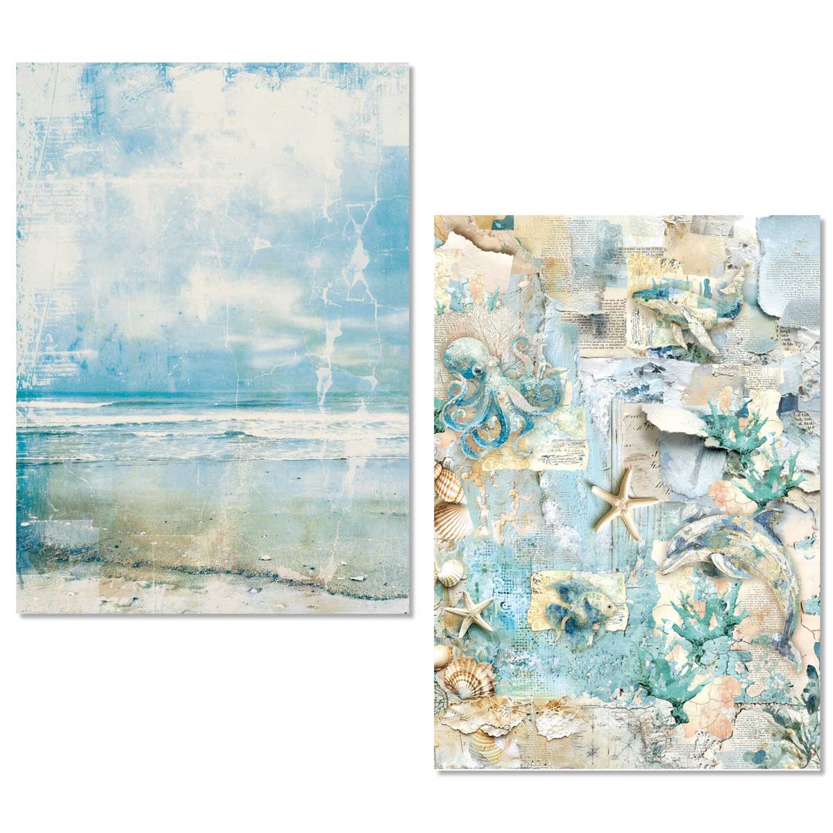 Ciao Bella Lu Mania A4 Mixed Media Rice Paper Set - Edge Of The Ocean [MFS008] - Image 3