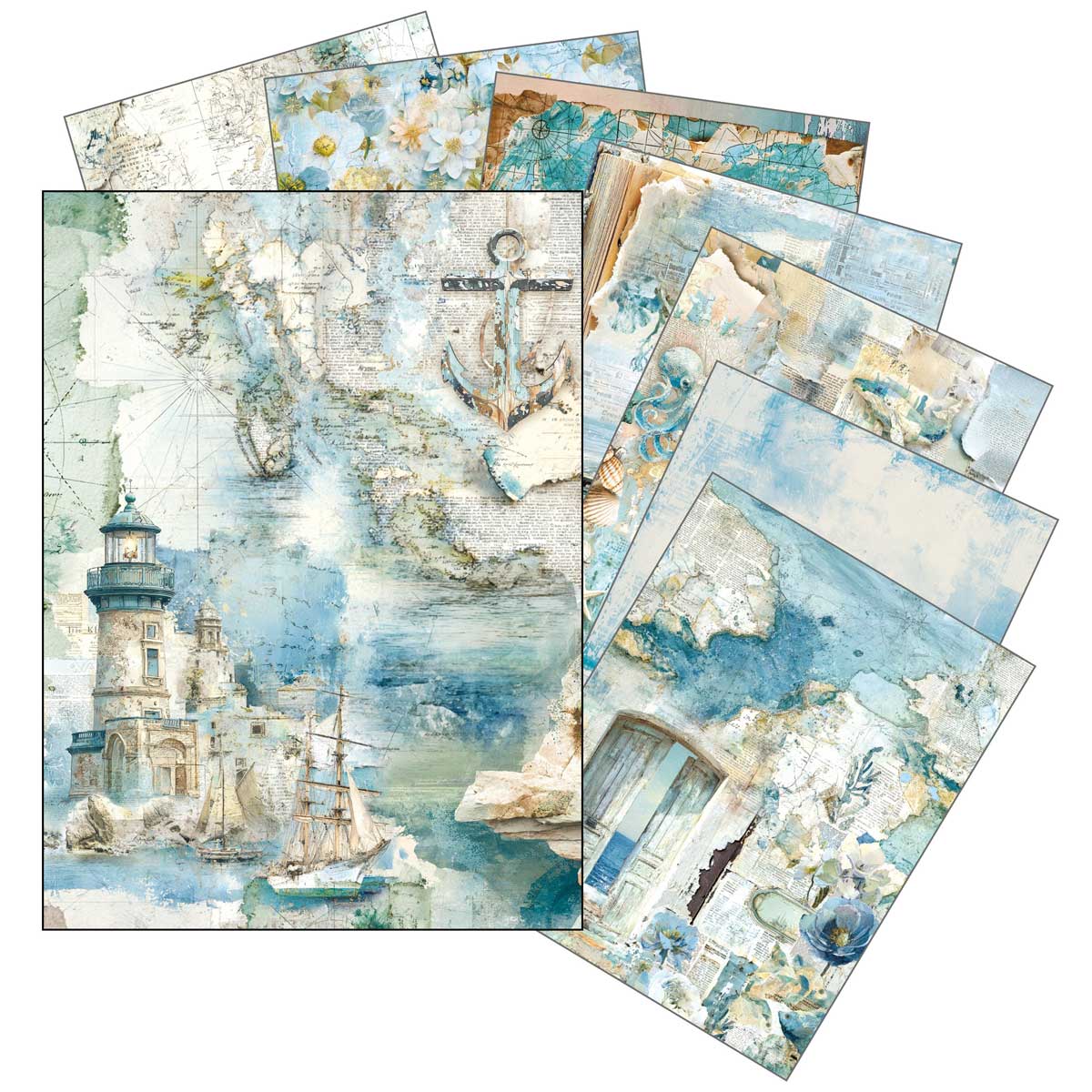 Ciao Bella Lu Mania A4 Mixed Media Rice Paper Set - Edge Of The Ocean [MFS008]