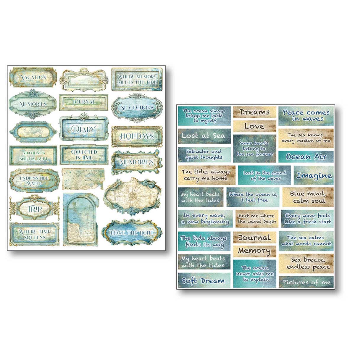 Ciao Bella Lu Mania Mixed Media Stickers - Edge Of The Ocean [MB012] - Image 2