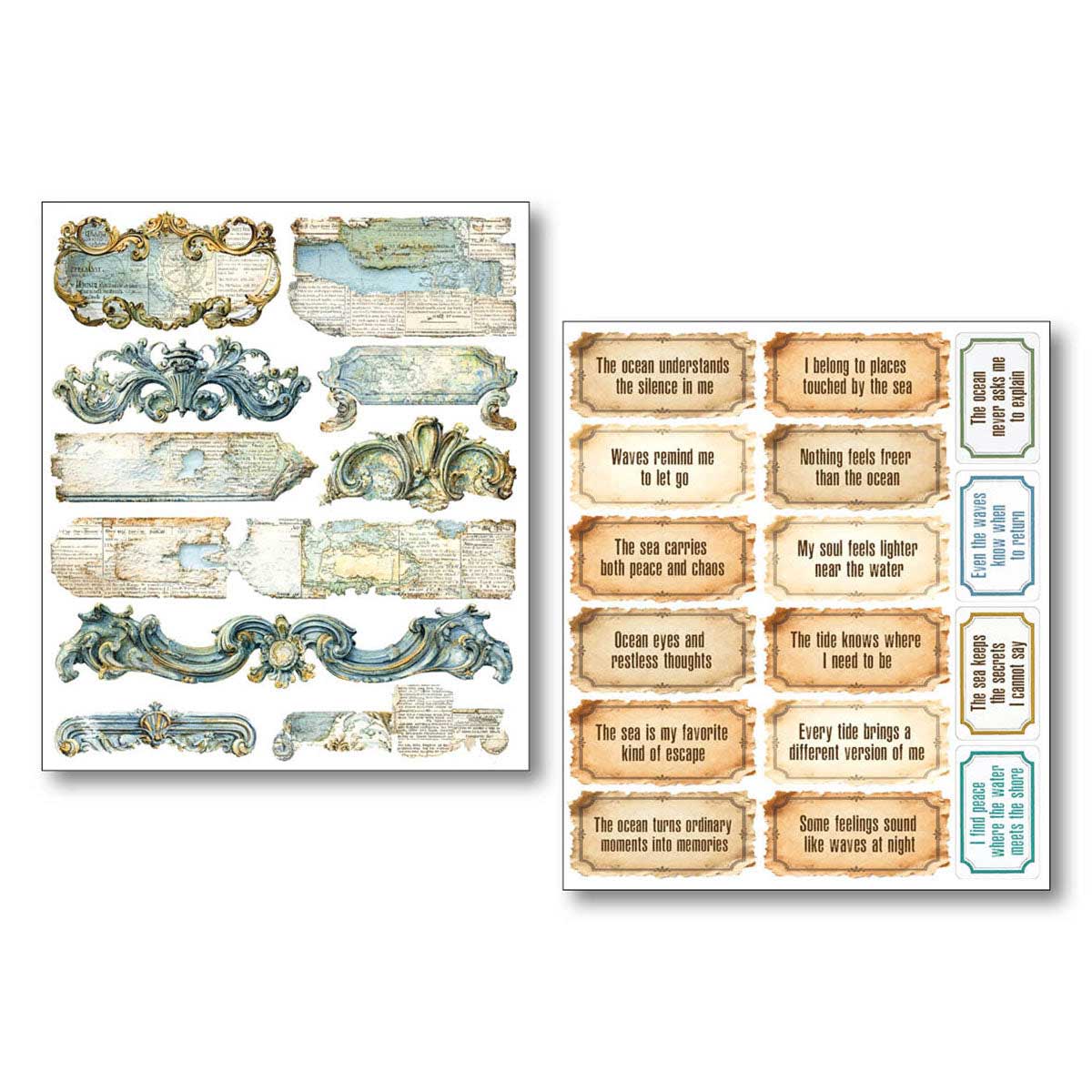 Ciao Bella Lu Mania Mixed Media Stickers - Edge Of The Ocean [MB012] - Image 5