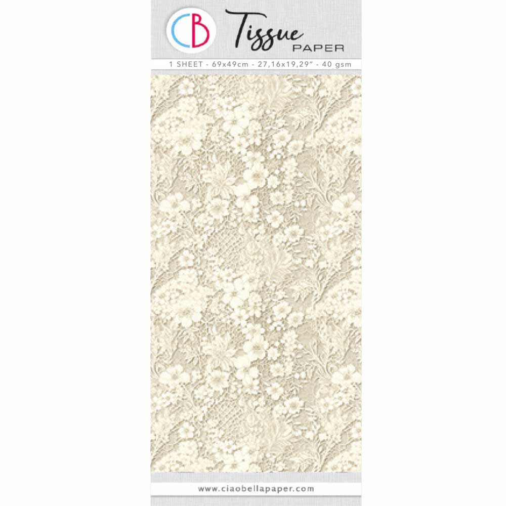 Ciao Bella Tissue Paper - Antique Linen Lace [HT002]