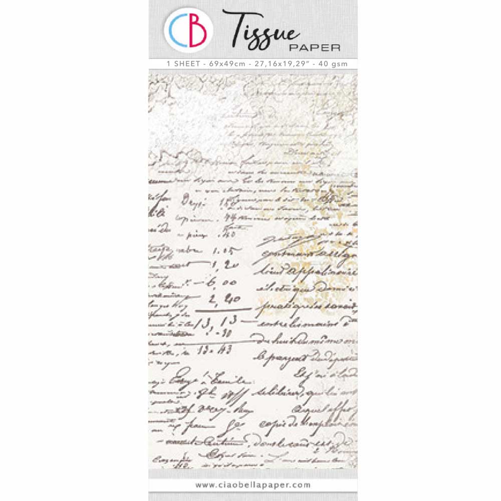 Ciao Bella Tissue Paper - Handwritten Page [HT020]