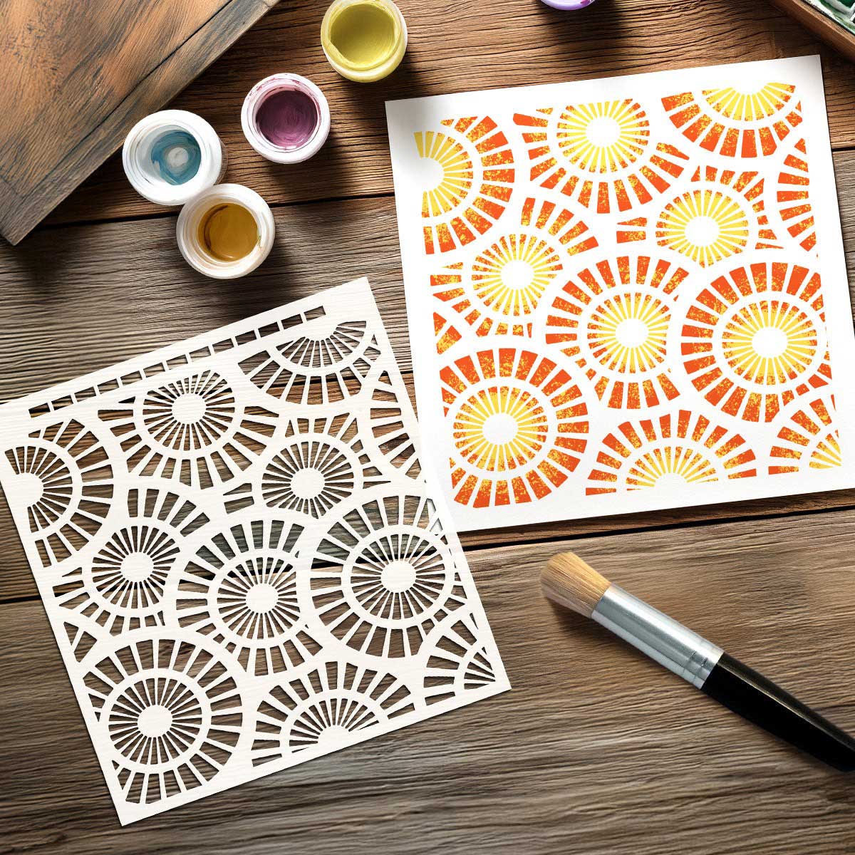 Cosmic Shimmer / Andy Skinner Mixed Media Stencil 8" x 8" - Spiral Burst [08-0003-AS] - Image 2
