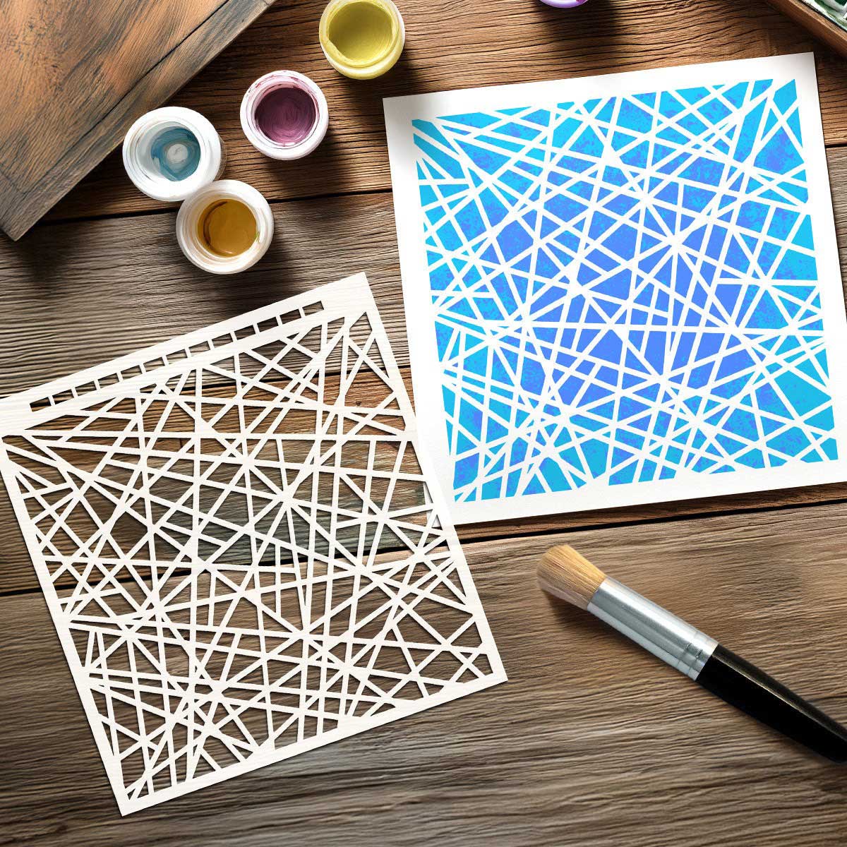 Cosmic Shimmer / Andy Skinner Mixed Media Stencil 8" x 8" - String Maze [08-0002-AS] - Image 2