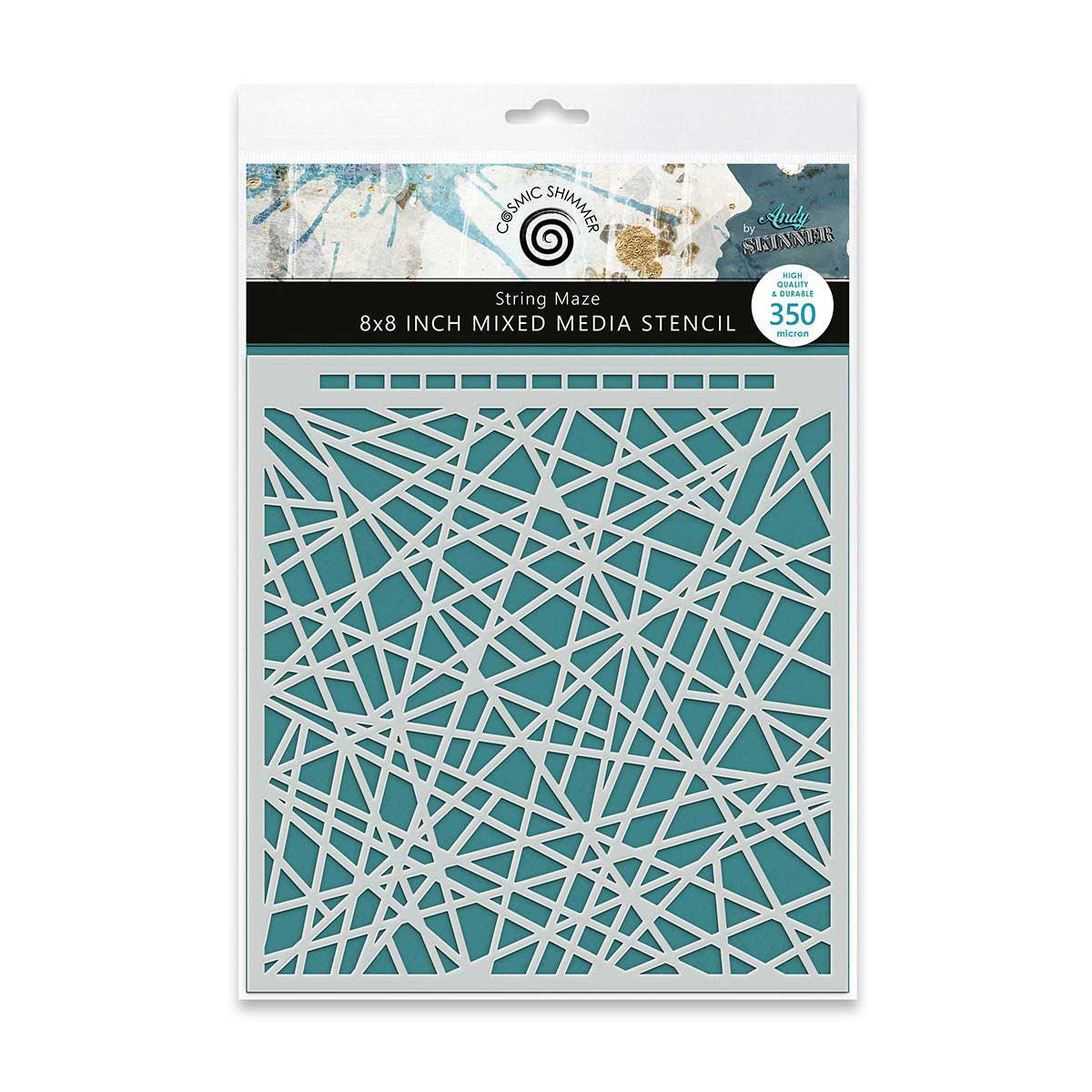 Cosmic Shimmer / Andy Skinner Mixed Media Stencil 8" x 8" - String Maze [08-0002-AS]