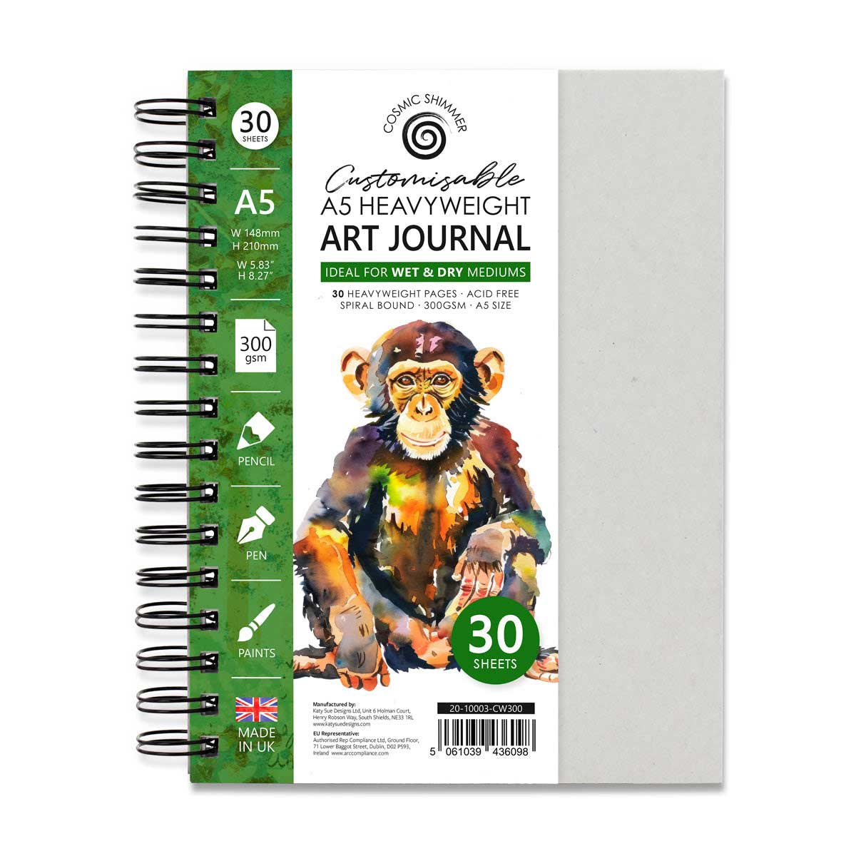 Cosmic Shimmer Customizable A5 Heavyweight Art Journal [20-10003-CW300]