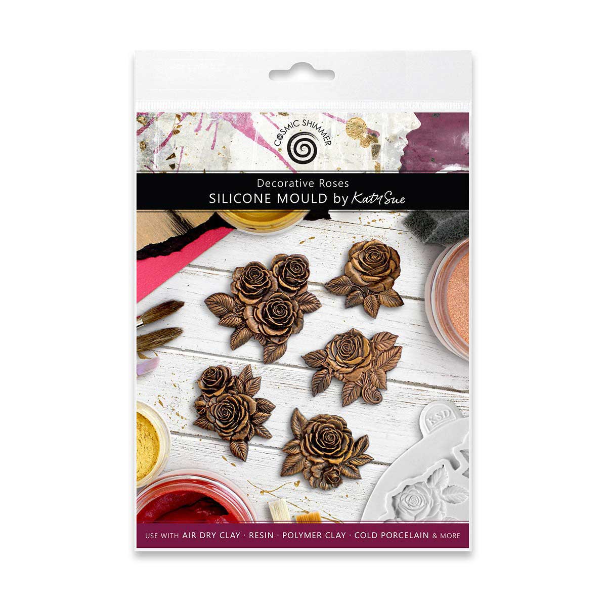Cosmic Shimmer Silicone Mould - Decorative Roses [CE0149-CS]