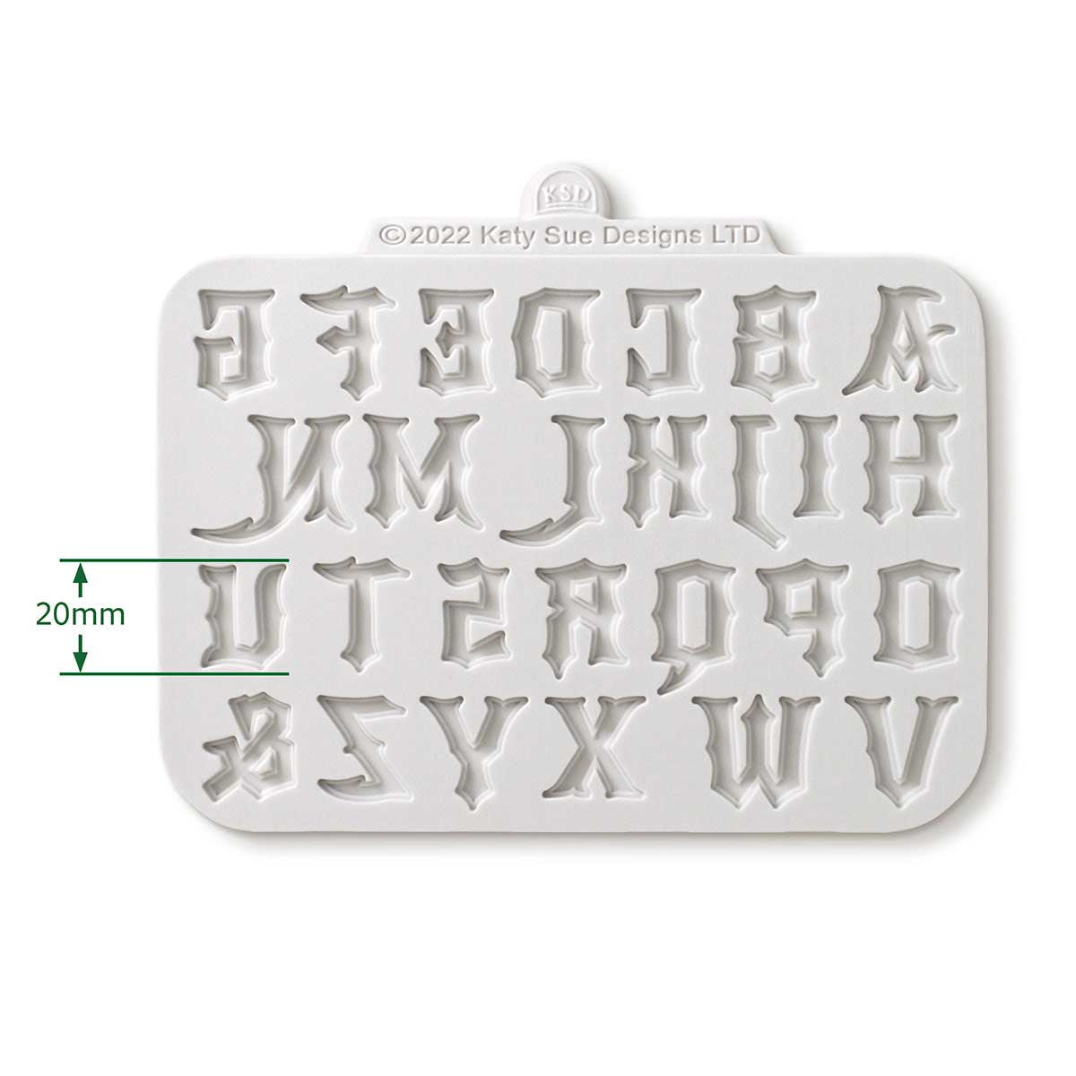 Cosmic Shimmer Silicone Mould - Gothic Font Uppercase Alphabet [CA0225-CS] - Image 2
