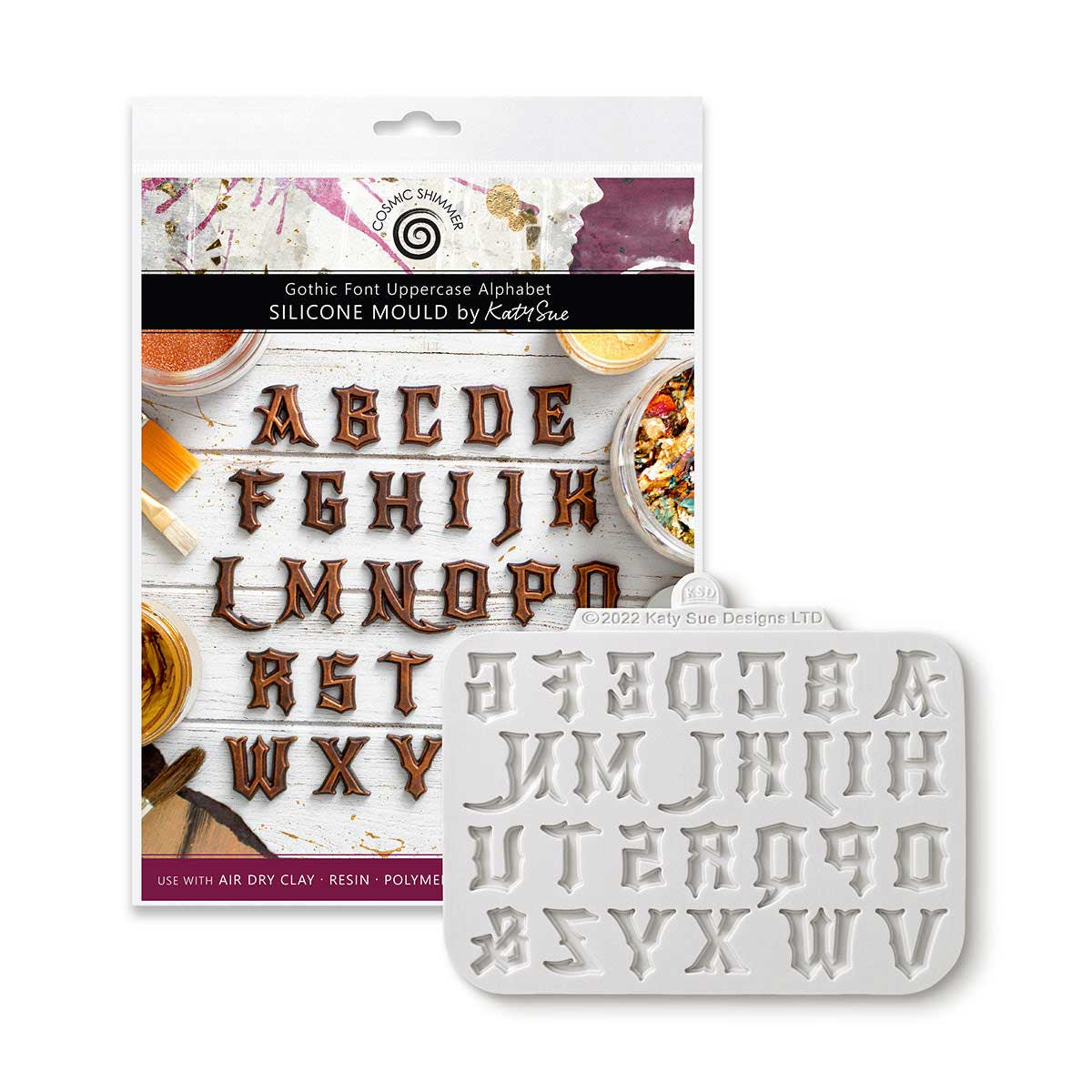 Cosmic Shimmer Silicone Mould - Gothic Font Uppercase Alphabet [CA0225-CS]
