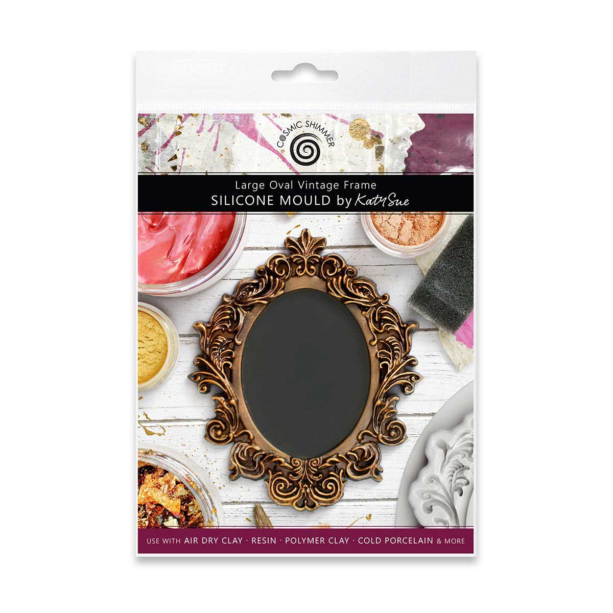 Cosmic Shimmer Silicone Mould - Large Oval Vintage Frame [CE0133-CS]