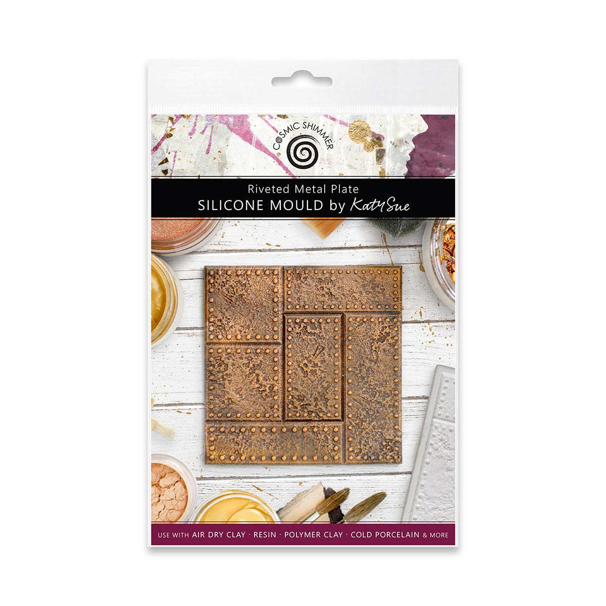 Cosmic Shimmer Silicone Mould - Riveted Metal Plate [DM0053-CS]