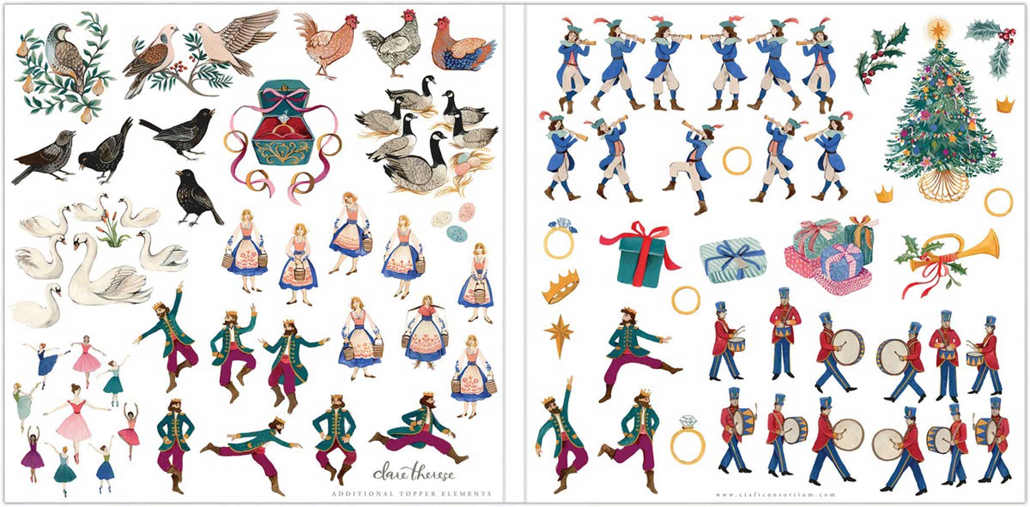 Craft Consortium 12" x 12" Paper Pad - 12 Days Of Christmas [CCPPAD044] - Image 2