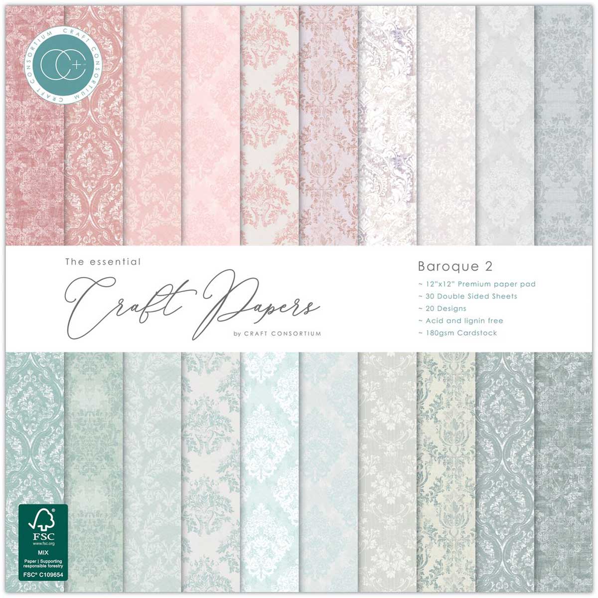 Craft Consortium 12" x 12" Paper Pad - Baroque 2 [CCEPAD039]