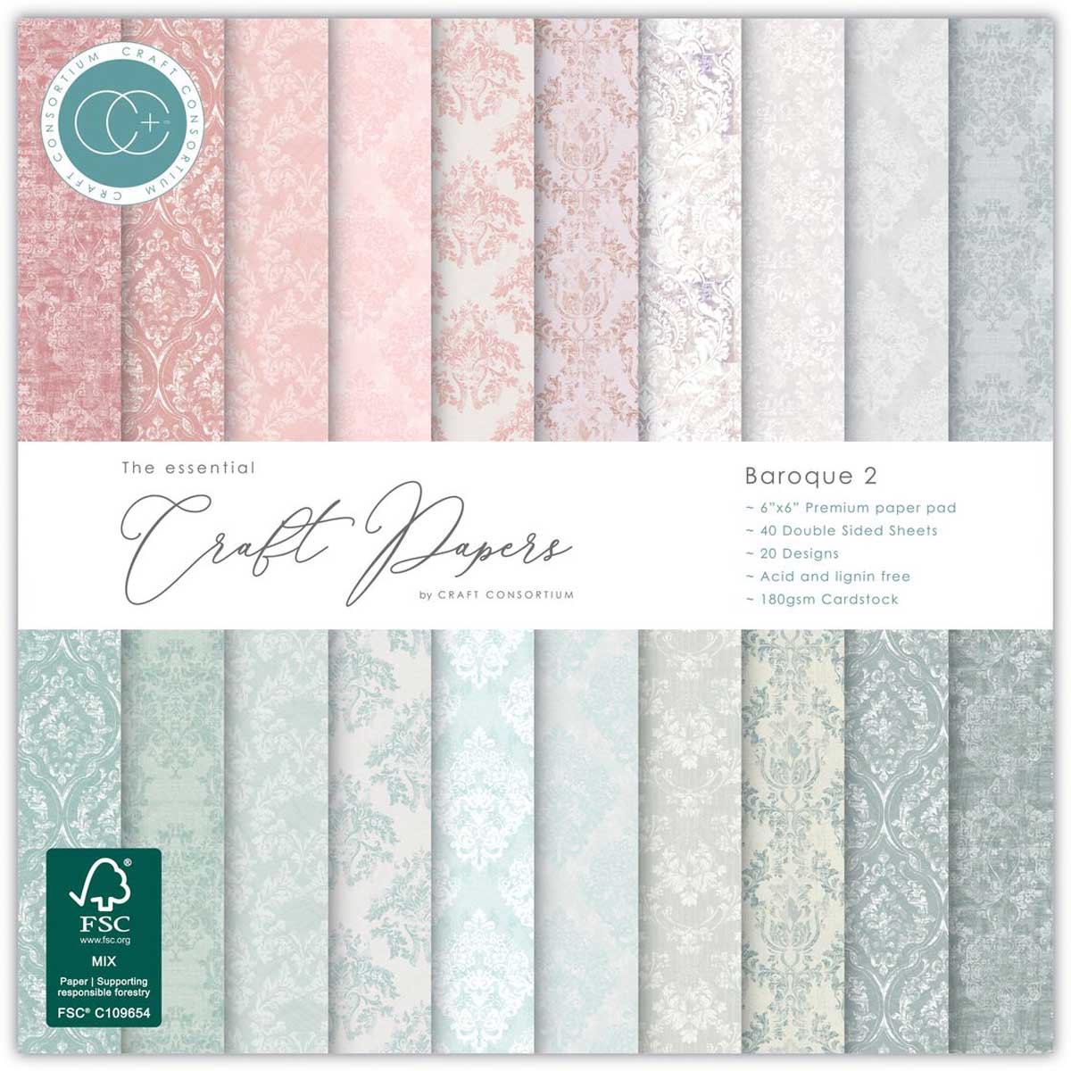 Craft Consortium 6" x 6" Paper Pad - Baroque 2 [CCEPAD039B]