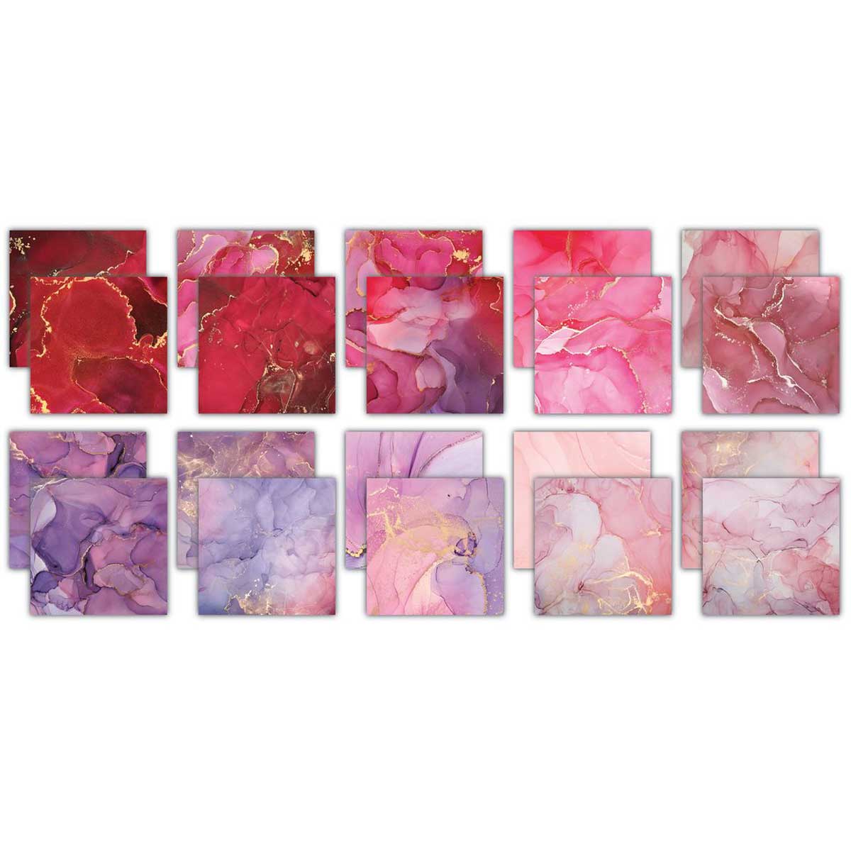 Craft Consortium 6" x 6" Paper Pad - Ink Drops Rose 2 [CCEPAD040B] - Image 2