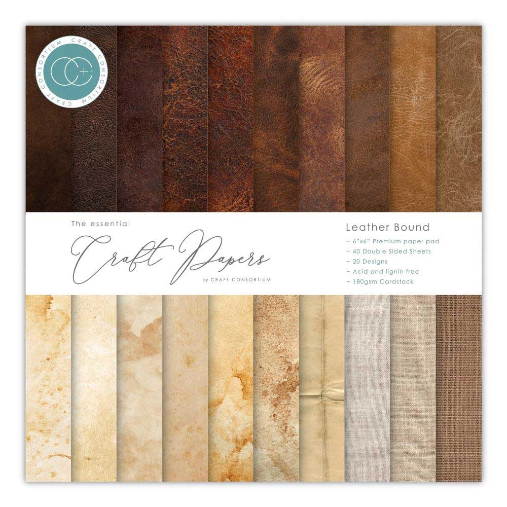 Craft Consortium 6" x 6" Paper Pad - Leather Bound [CCEPAD035B]