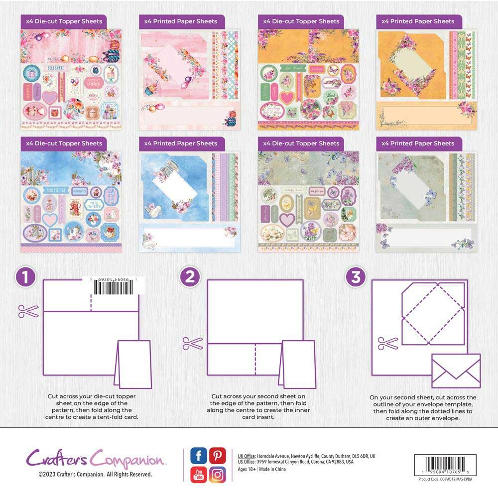 Crafter's Companion 12" x 12" Make & Send Card Making Pad - Everyday [CC-PAD12-MAS-EVDA] - Image 2