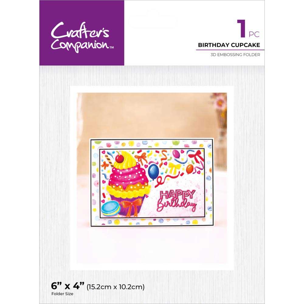 Crafter's Companion 3D Embossing Folder - Birthday Cupcake