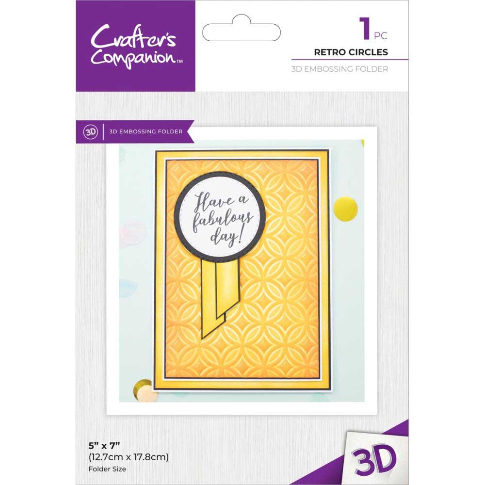 Crafter's Companion 3D Embossing Folder - Retro Circles