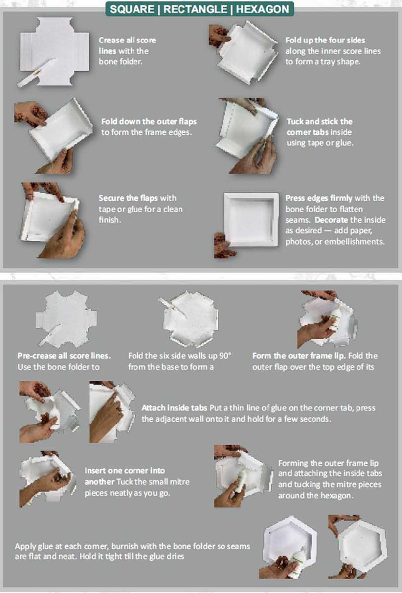 CrafTreat 3D Fold Shapes - Frames - Assorted Shapes White [CFS013] - Image 5