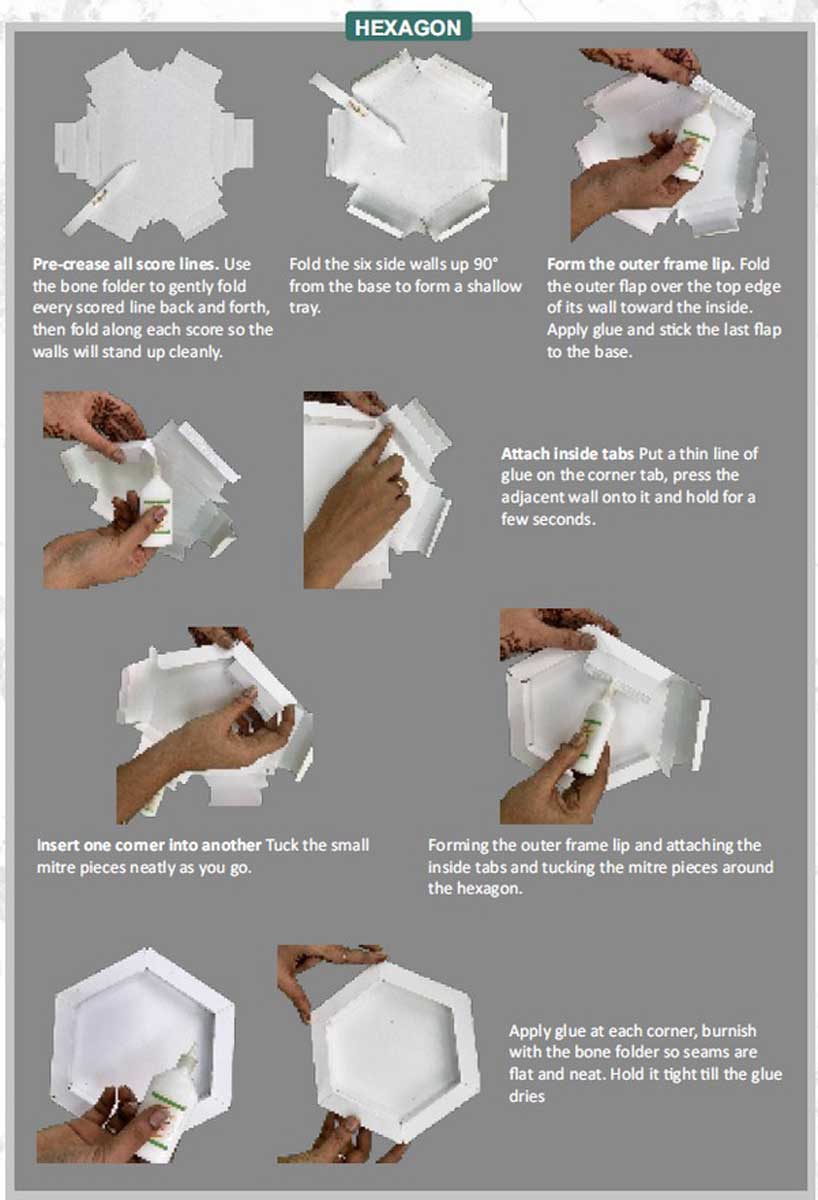 CrafTreat 3D Fold Shapes - Frames - Hexagon Combo White [CFS012] - Image 3