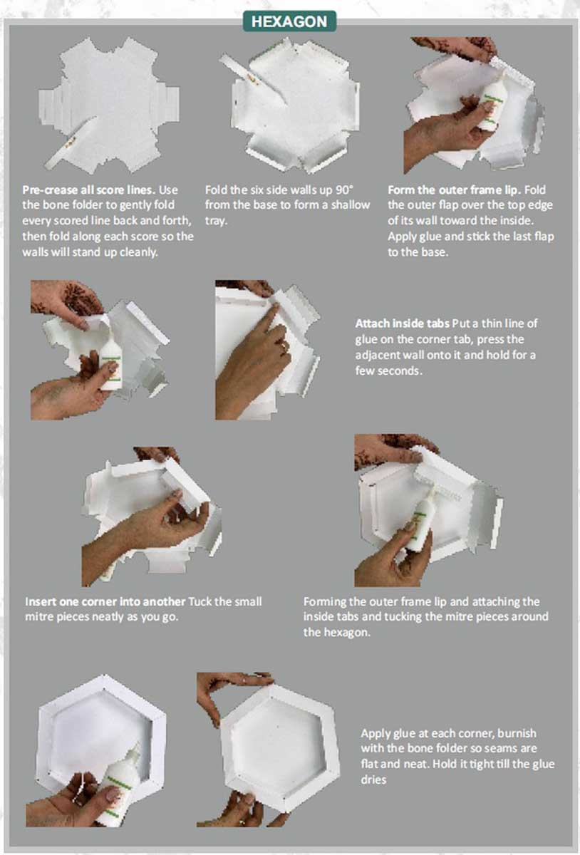 CrafTreat 3D Fold Shapes - Frames - Hexagon White [CFS007] - Image 3