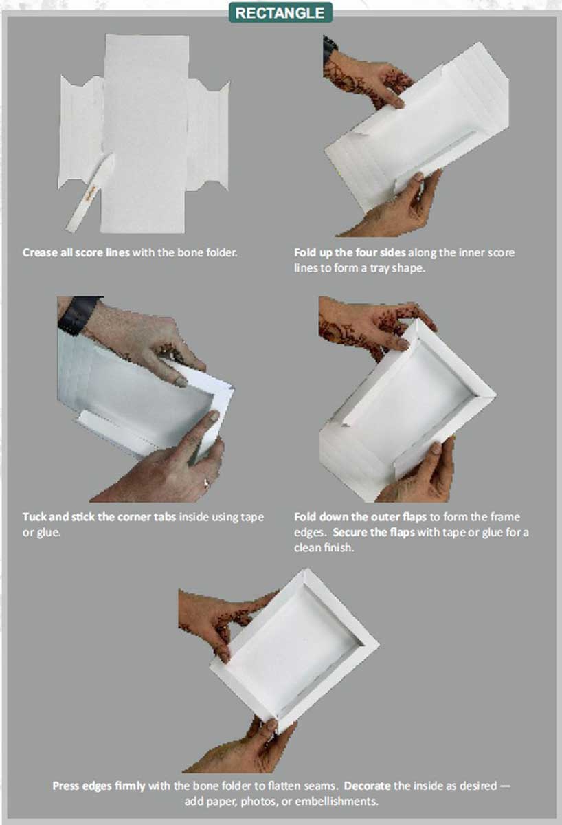 CrafTreat 3D Fold Shapes - Frames - Rectangle White [CFS005] - Image 3