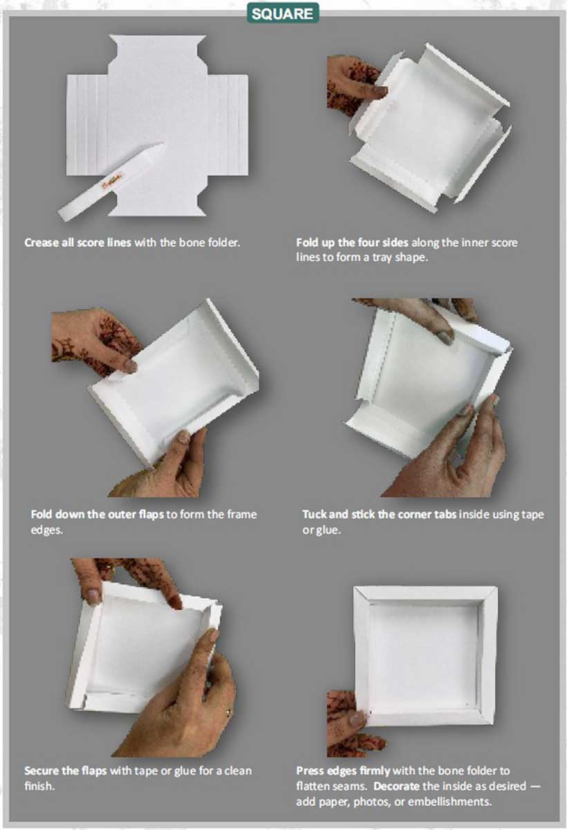 CrafTreat 3D Fold Shapes - Frames - Square Combo White [CFS010] - Image 3