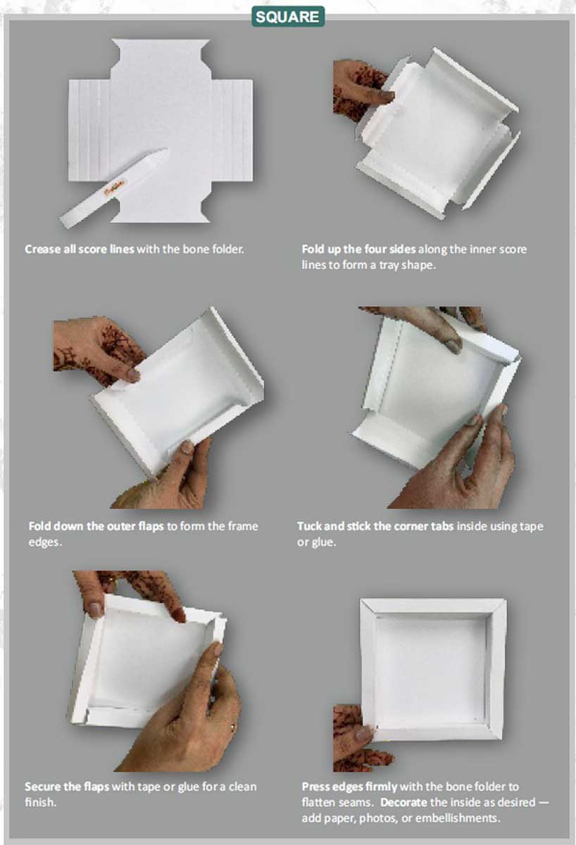 CrafTreat 3D Fold Shapes - Frames - Square White [CFS003] - Image 3