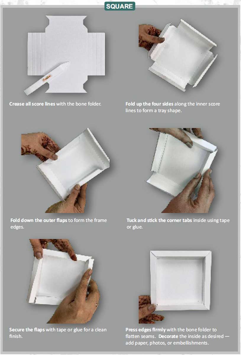 CrafTreat 3D Fold Shapes - Shadow Box - Square White [CFS004] - Image 3