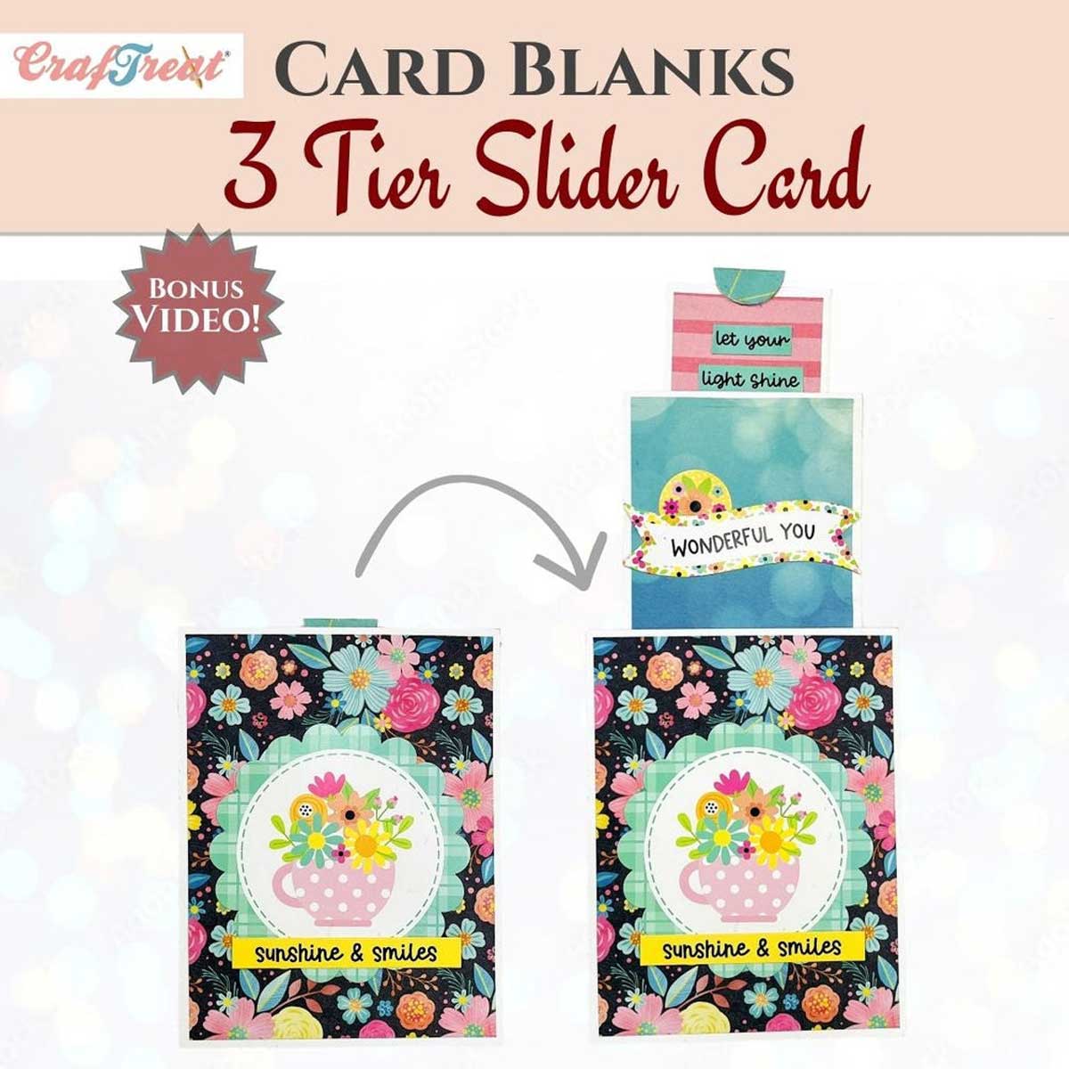 CrafTreat Card Blanks - 3 Tier Slider Card [CCB003]