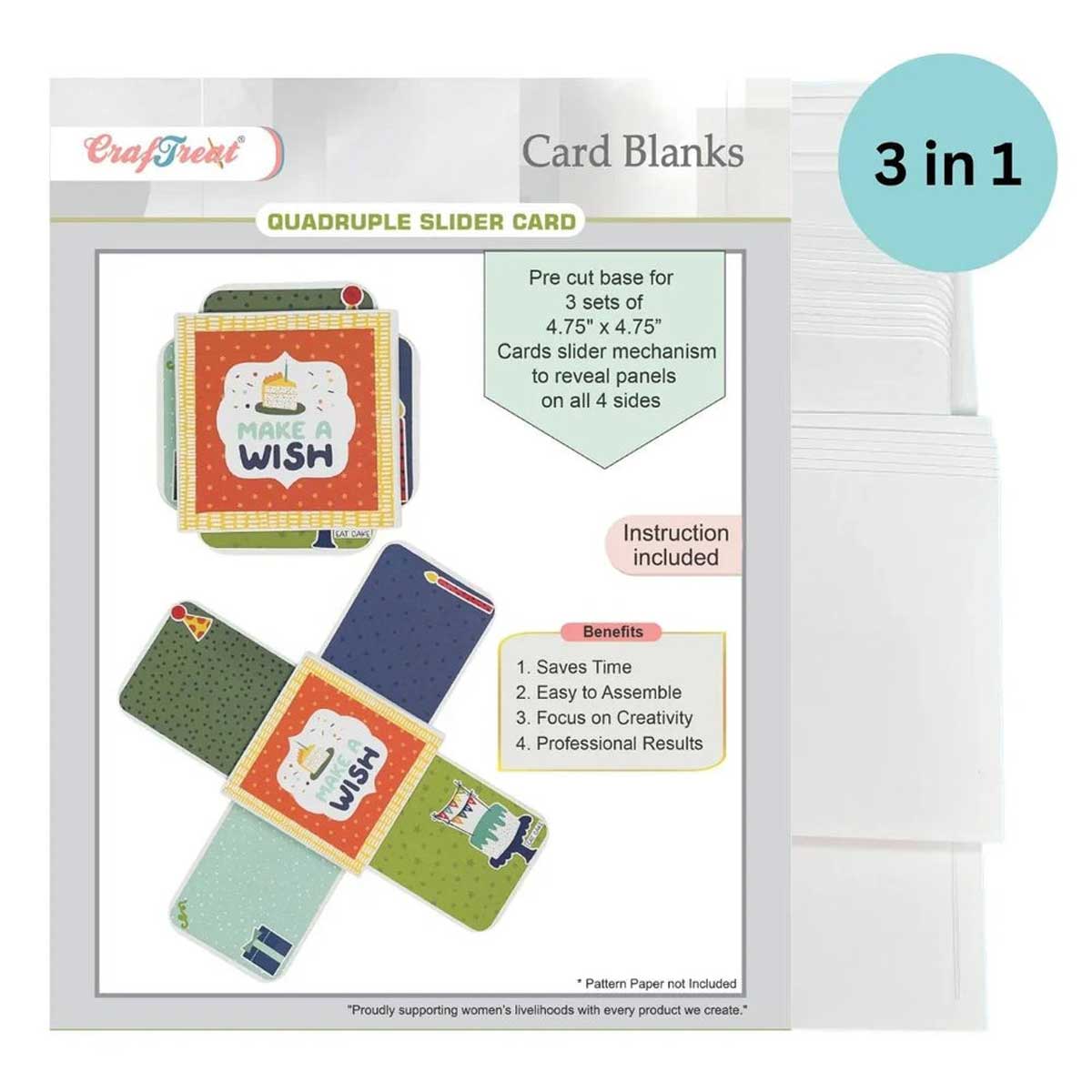 CrafTreat Card Blanks - Quadruple Slider Card [CCB007] - Image 2