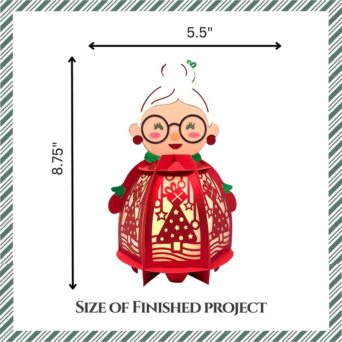 CrafTreat DIY Lantern - Mrs Santa [CTL007] - Image 2