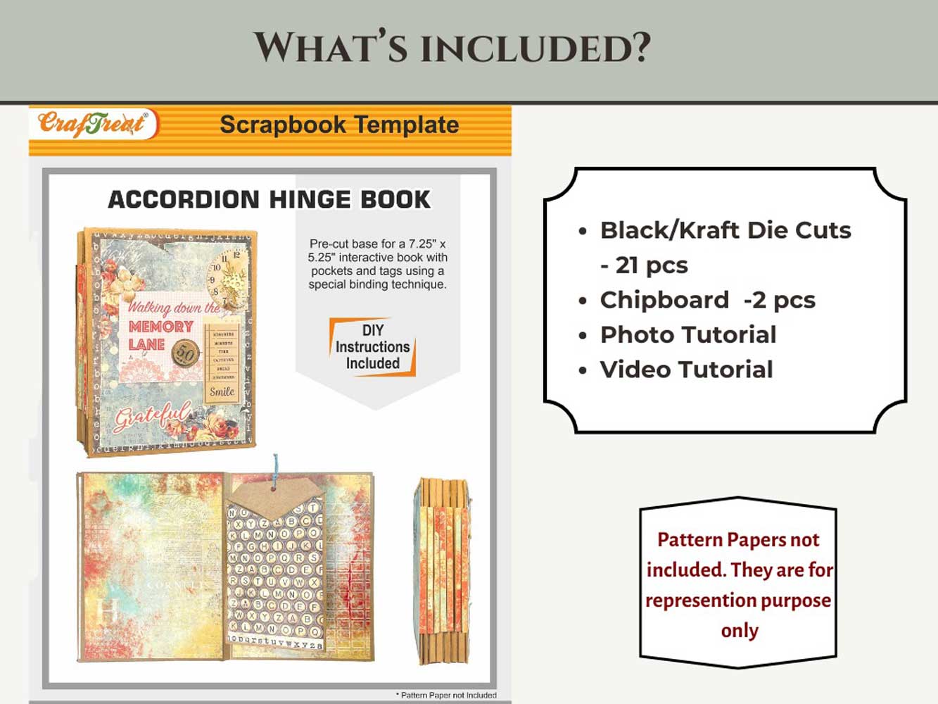 CrafTreat Scrapbook Blanks - Accordion Hinge Book - Black [CAB024]