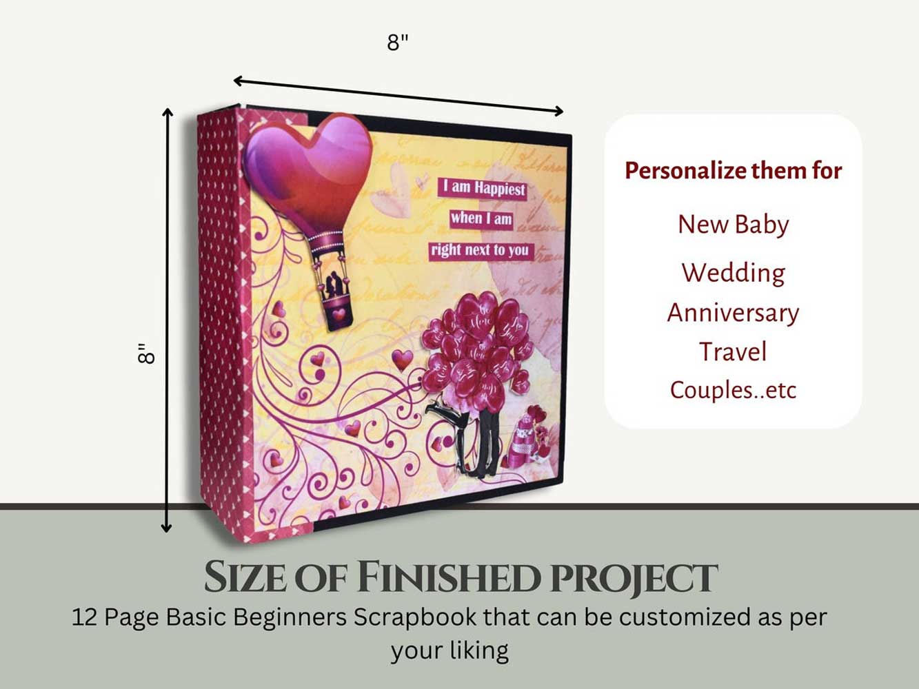CrafTreat Scrapbook Blanks - Basic 8" x 8" - Kraft [CAB002] - Image 2