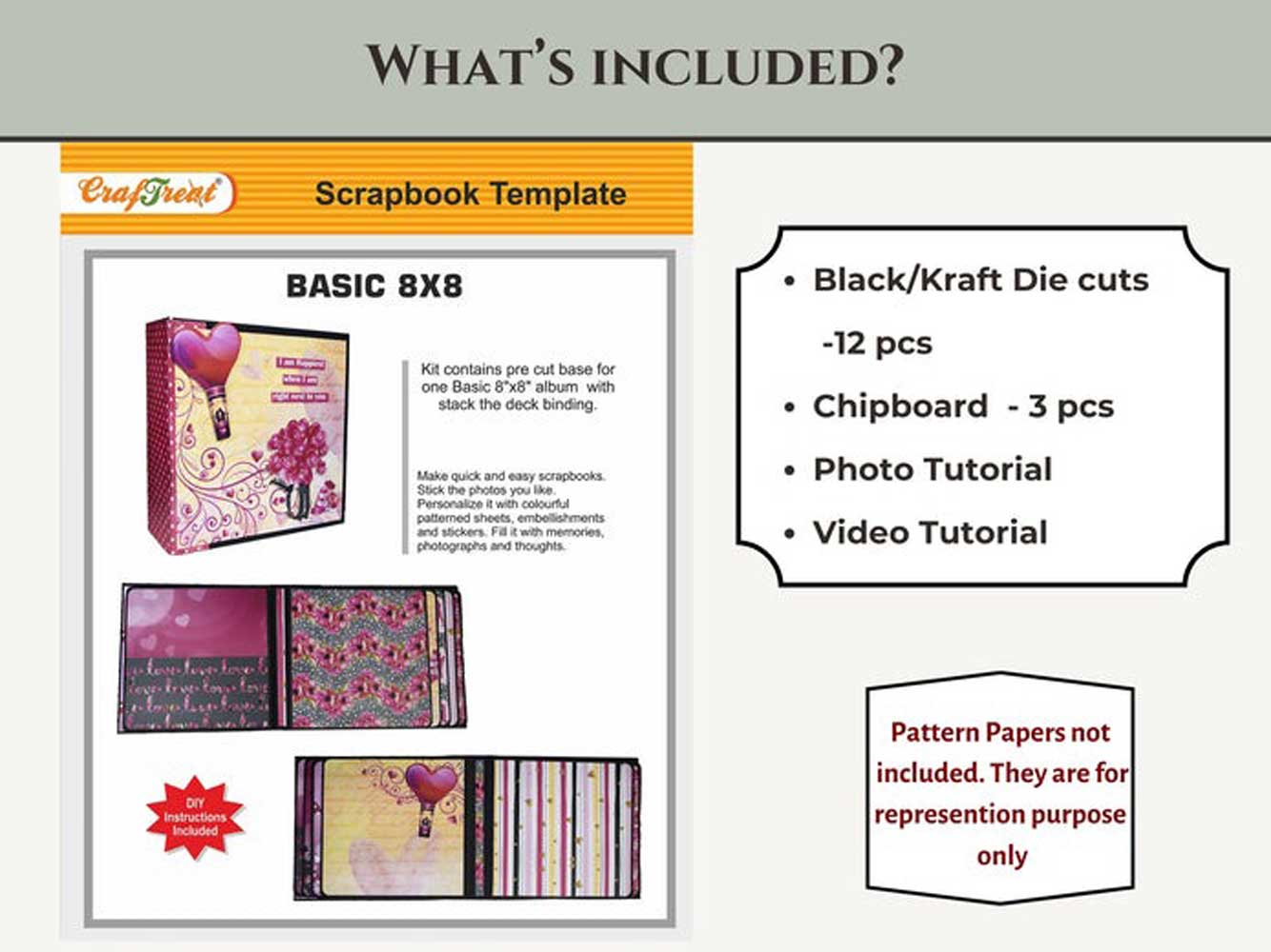 CrafTreat Scrapbook Blanks - Basic 8" x 8" - Kraft [CAB002]