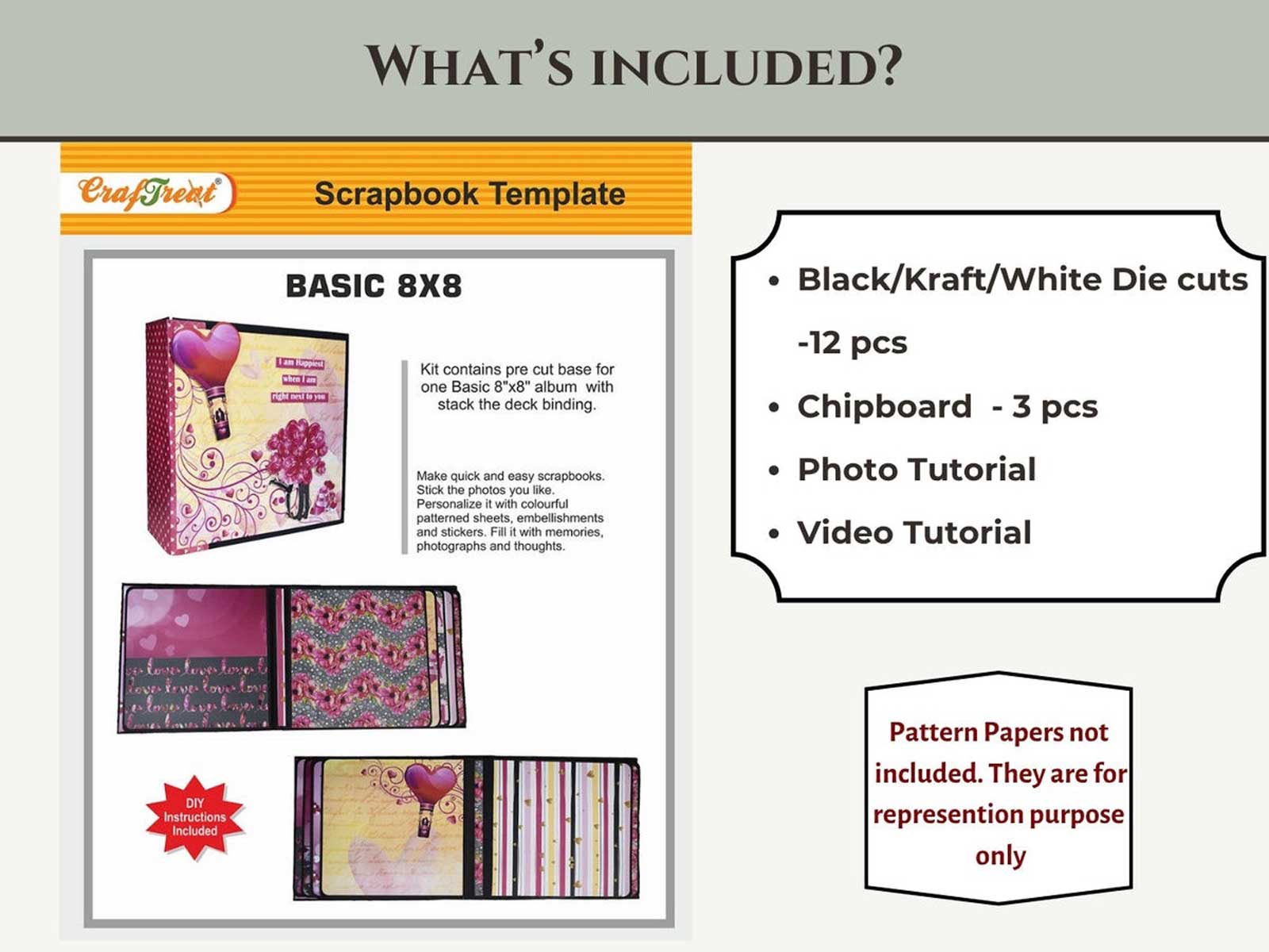 CrafTreat Scrapbook Blanks - Basic 8" x 8" - White [CAB033]