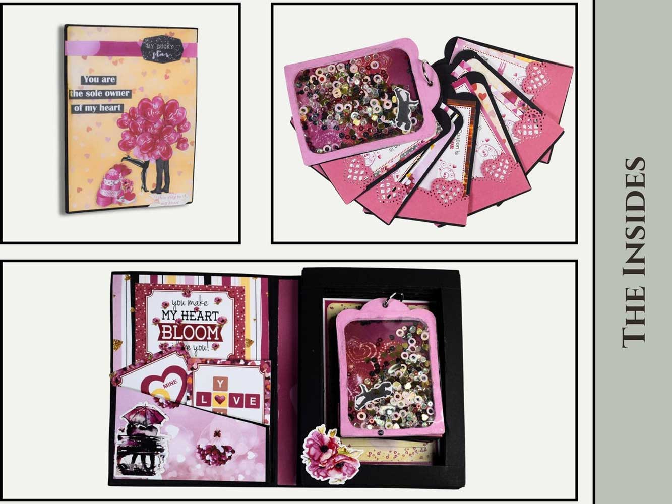 CrafTreat Scrapbook Blanks - Book Box Shaker Tag - Black & Kraft [CAB010] - Image 3