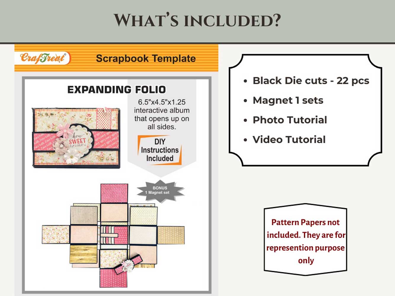 CrafTreat Scrapbook Blanks - Expanding Folio - Kraft [CAB023]