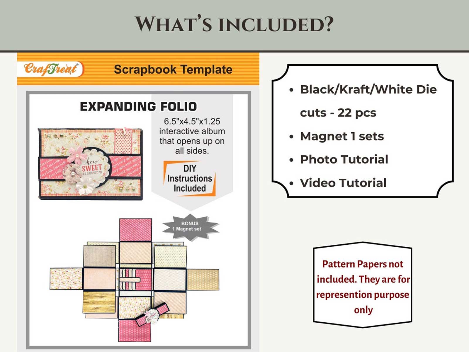 CrafTreat Scrapbook Blanks - Expanding Folio - White [CAB032]