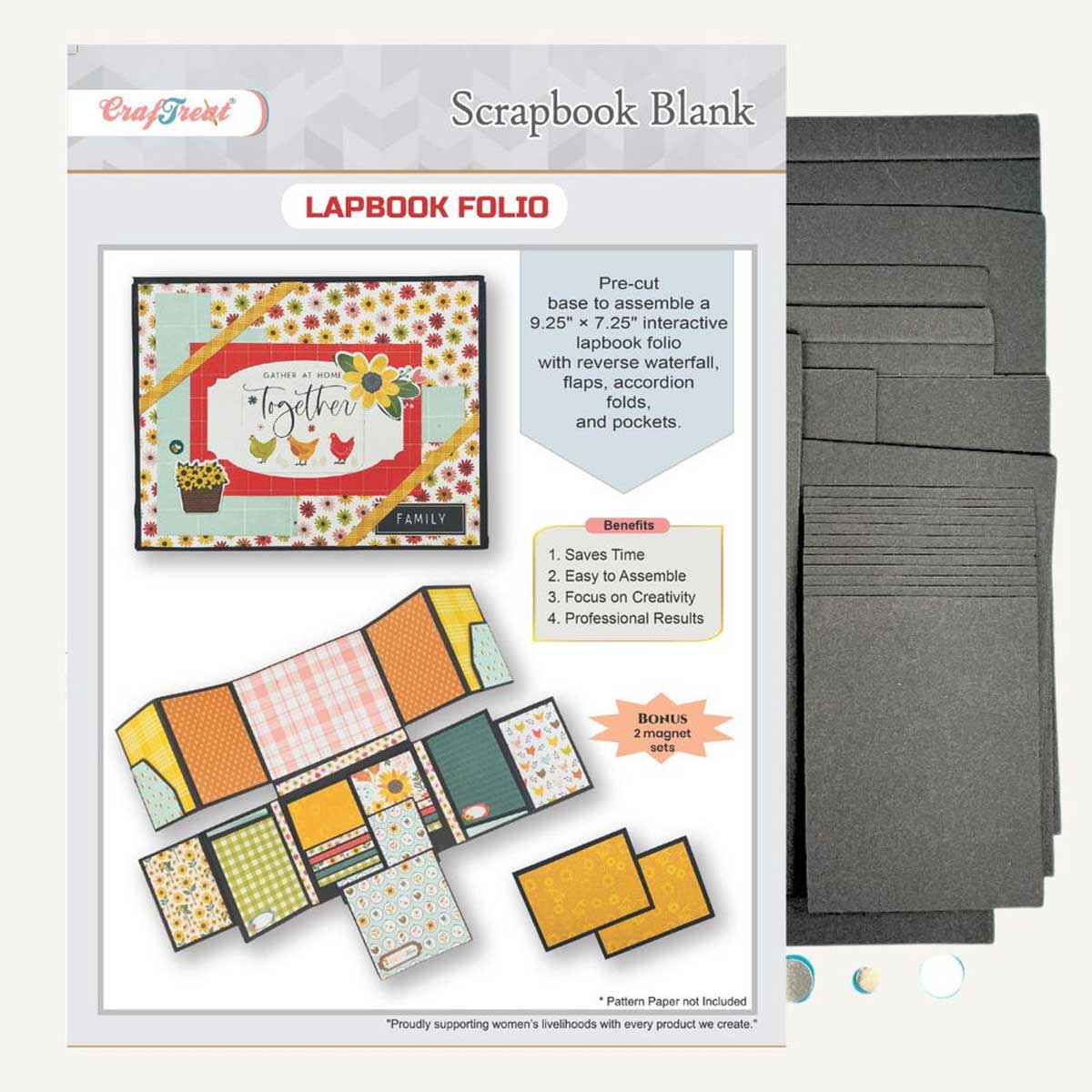 CrafTreat Scrapbook Blanks - Lapbook Folio - Black [CAB047] - Image 2