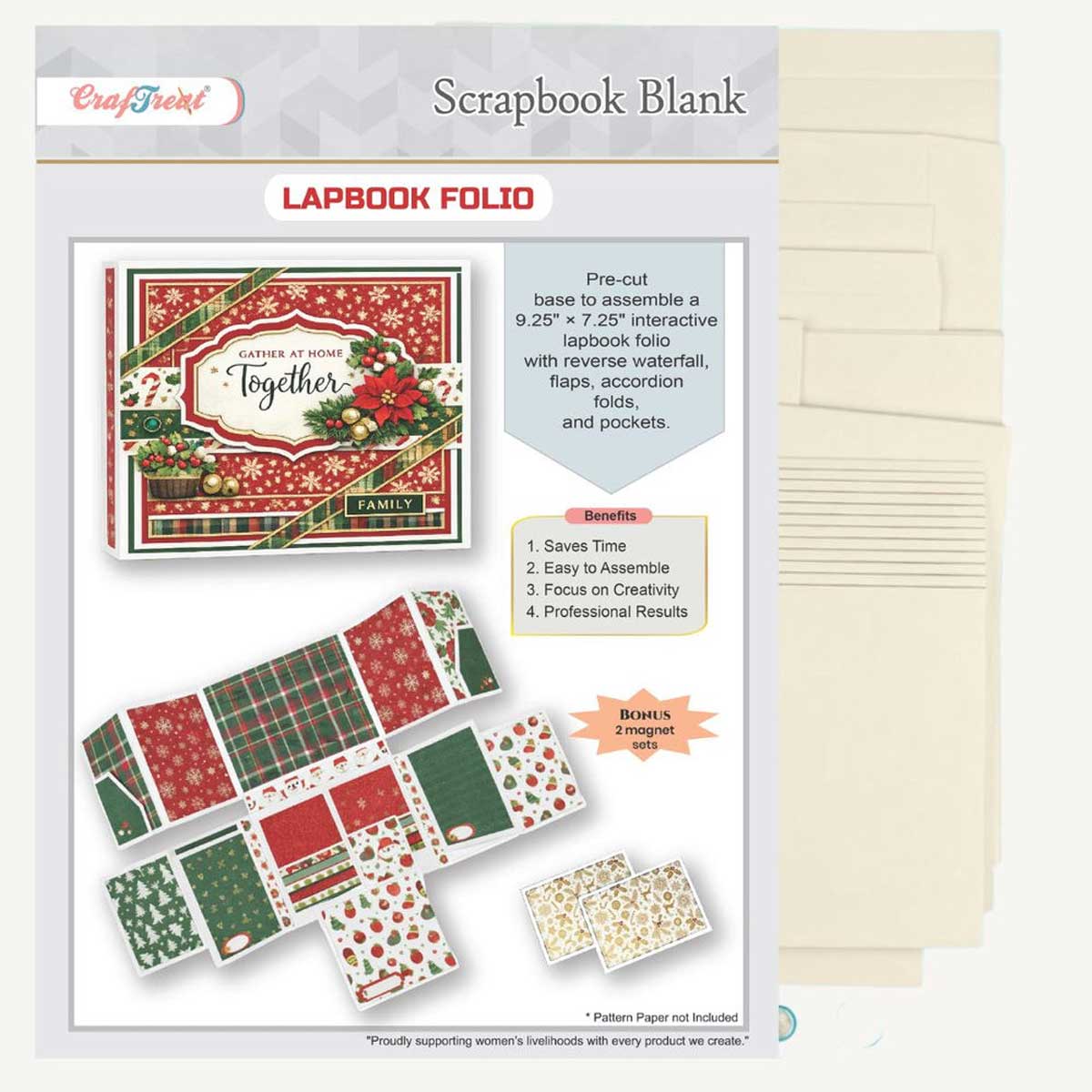 CrafTreat Scrapbook Blanks - Lapbook Folio - Ivory [CAB050] - Image 2