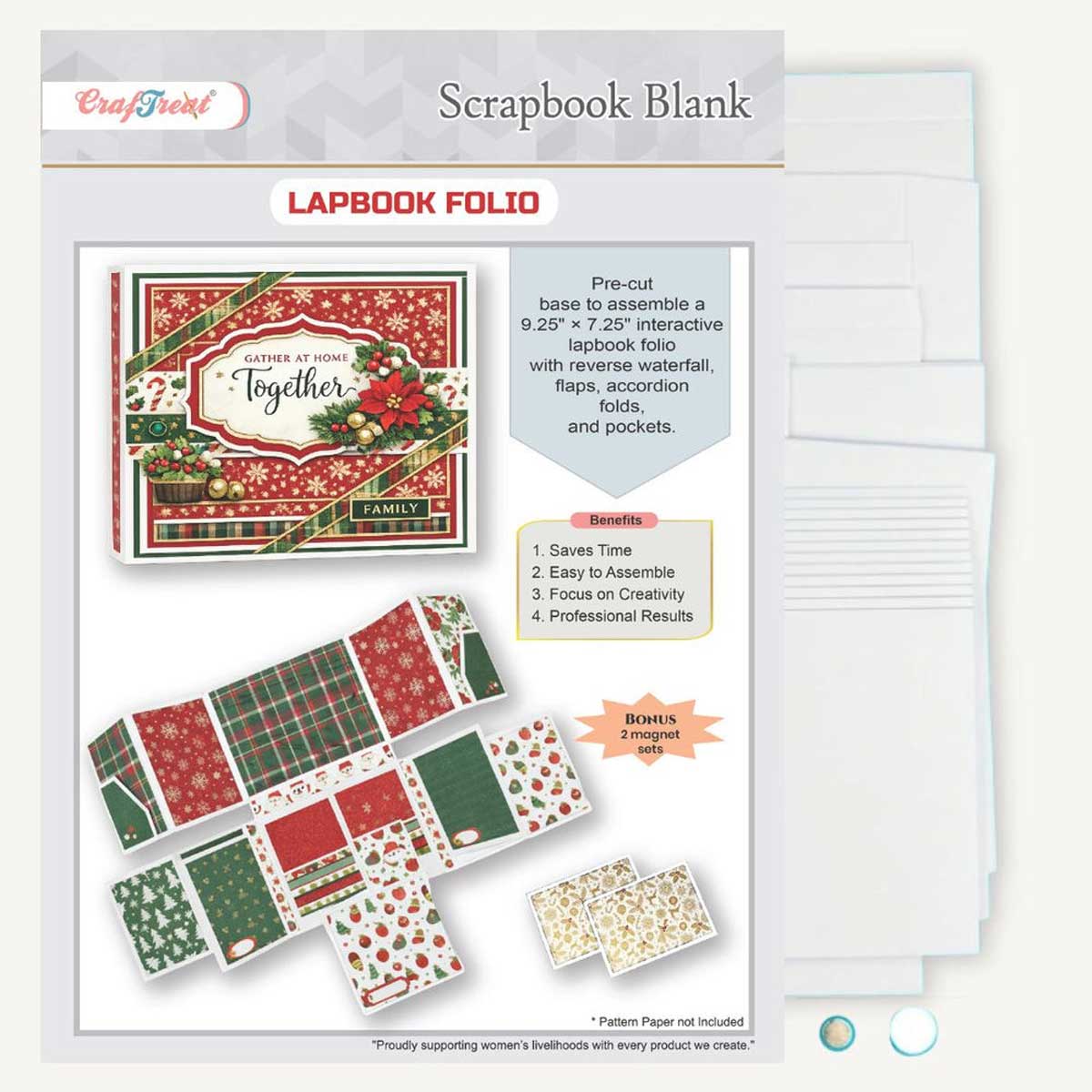 CrafTreat Scrapbook Blanks - Lapbook Folio - White [CAB049] - Image 2