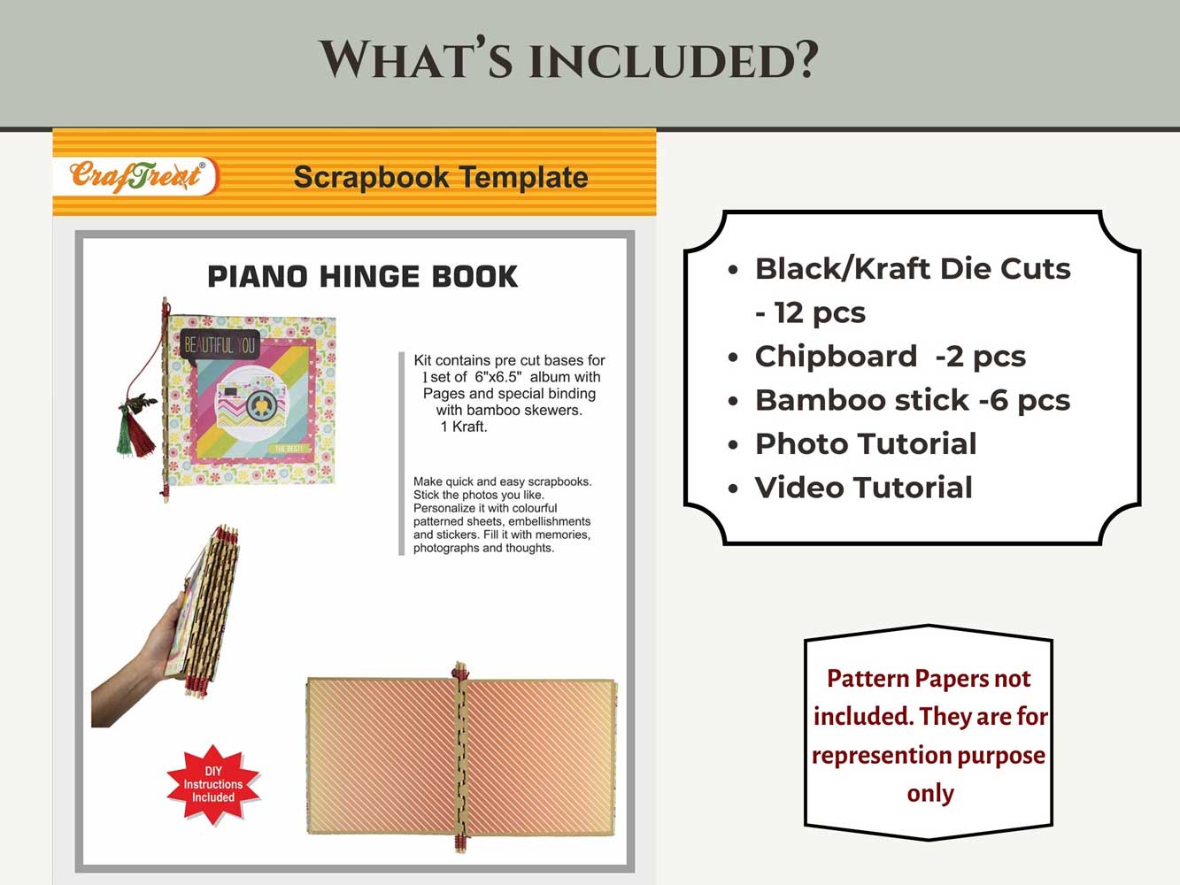 CrafTreat Scrapbook Blanks - Piano Hinge Book - Kraft [CAB013]