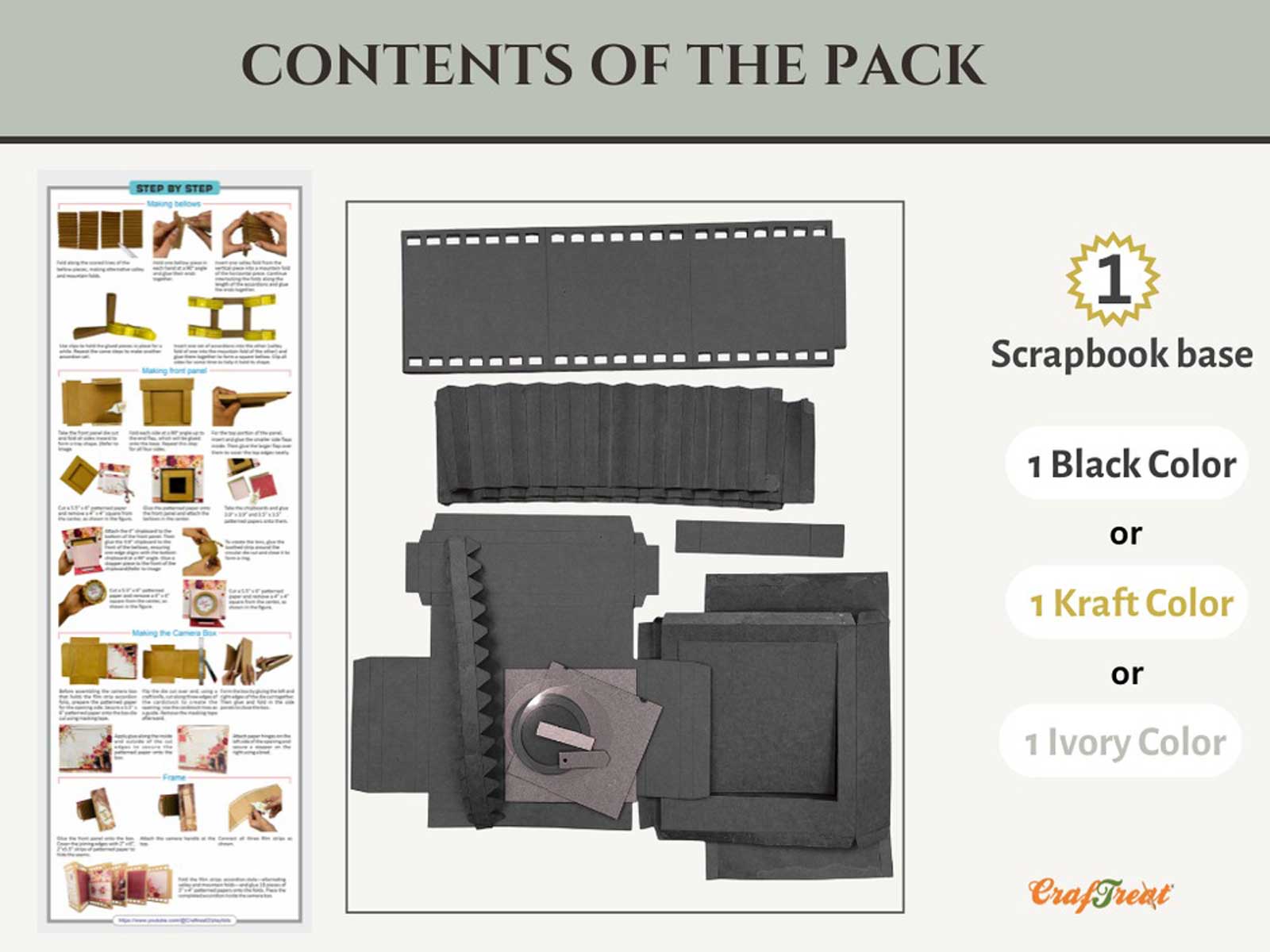 CrafTreat Scrapbook Blanks - Vintage Camera - Ivory [CAB039] - Image 3